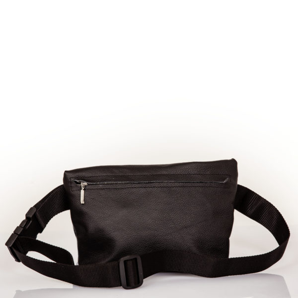 Sac ceinture en cuir noir – Cinzia Rossi