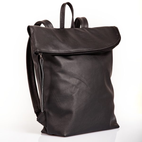 Schwarzer Lederrucksack – Cinzia Rossi