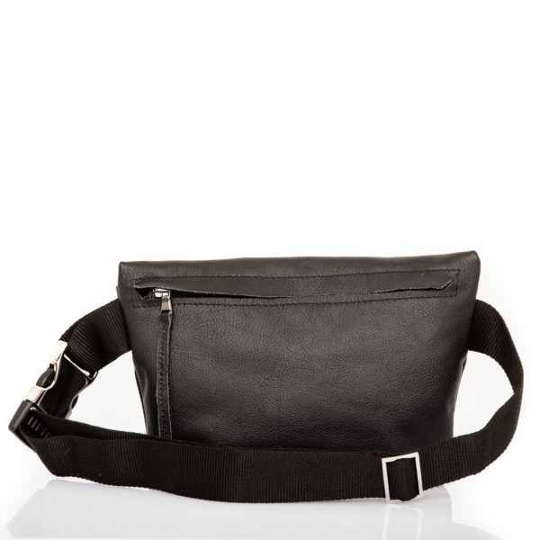 Sac ceinture en cuir noir – Cinzia Rossi