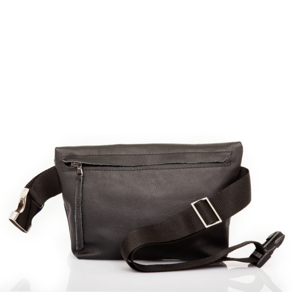 Sac ceinture en cuir noir – Cinzia Rossi