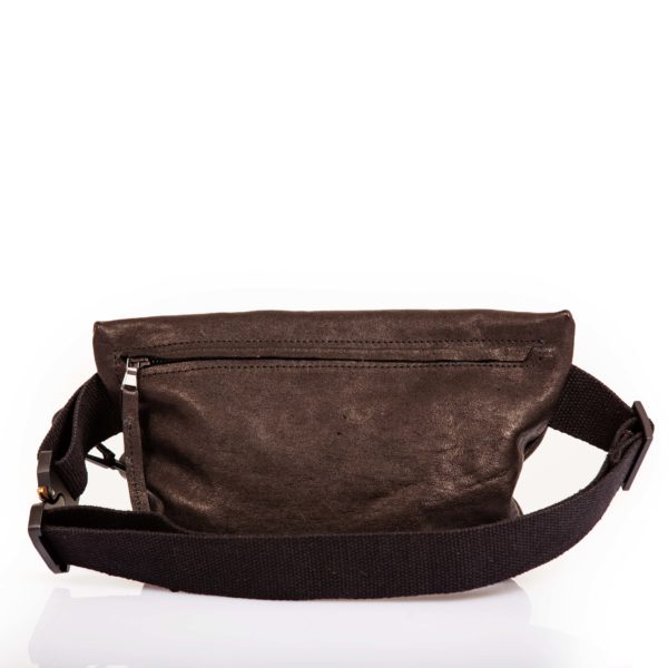 Sac ceinture en cuir noir – Cinzia Rossi