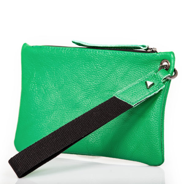 Green leather clutch bag – Cinzia Rossi