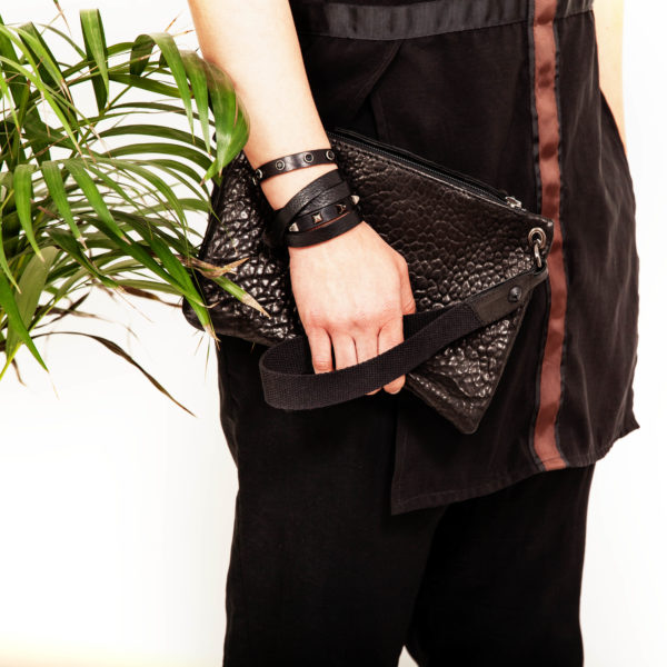 Pochette en cuir noir - Cinzia Rossi