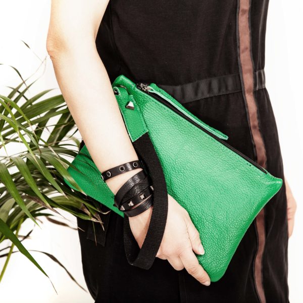 Green leather clutch bag – Cinzia Rossi