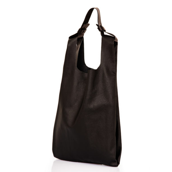 Shopping bag in pelle nera - cinzia rossi