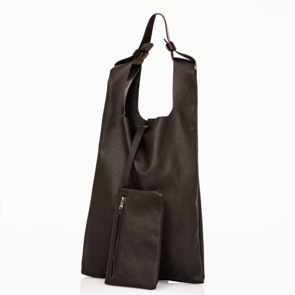 Sac cabas en cuir noir – Cinzia Rossi