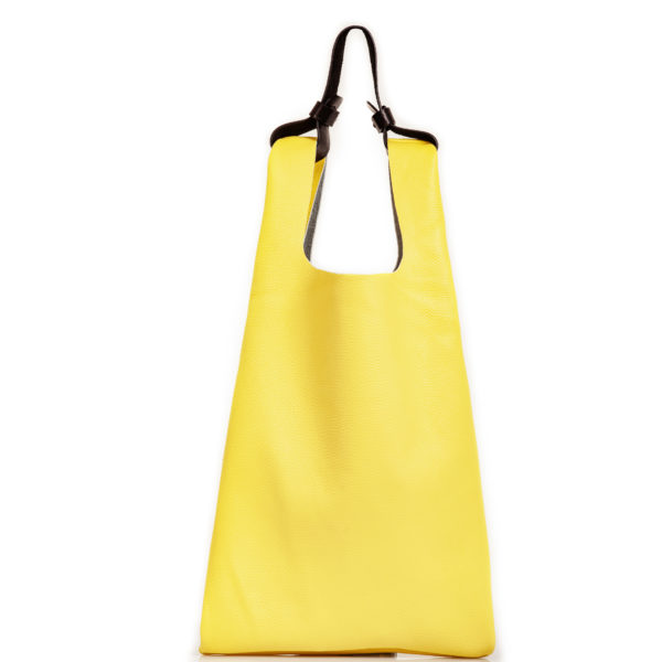 Einkaufstasche aus gelb Leder – Cinzia Rossi