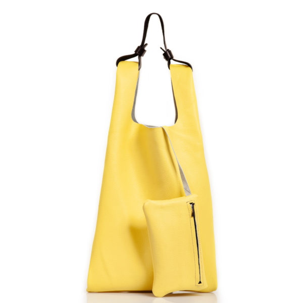 Bolso shopping en piel amarillo – Cinzia Rossi