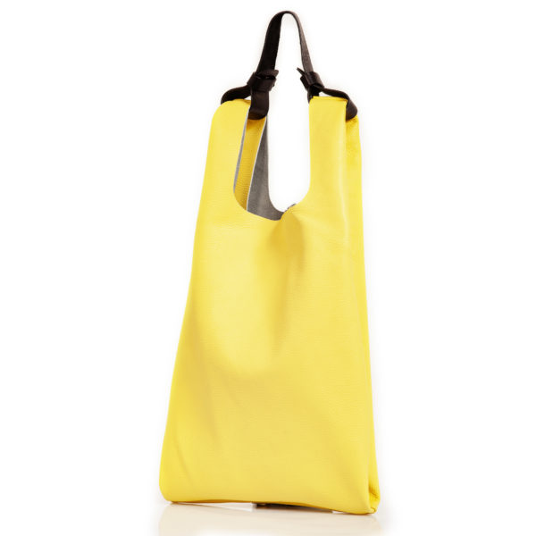 Shopping bag in pelle gialla - cinzia rossi