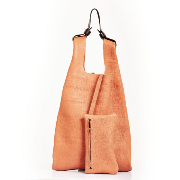 Sac cabas en cuir rose poudré - Cinzia Rossi