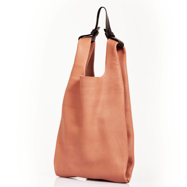Shopping bag in pelle rosa cipria - cinzia rossi