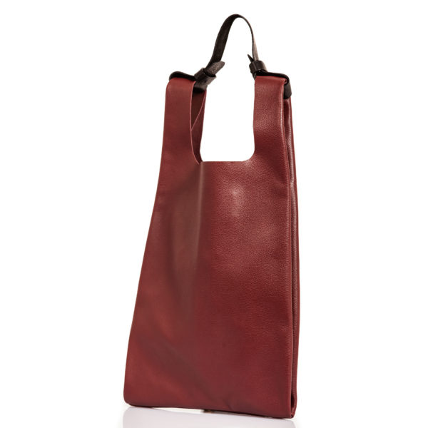 Bordeaux leather shopping bag - cinzia rossi