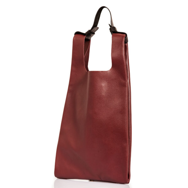 Sac cabas en cuir bordeaux - Cinzia Rossi