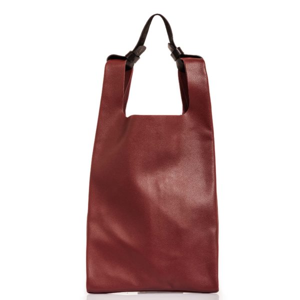 Sac cabas en cuir bordeaux - Cinzia Rossi