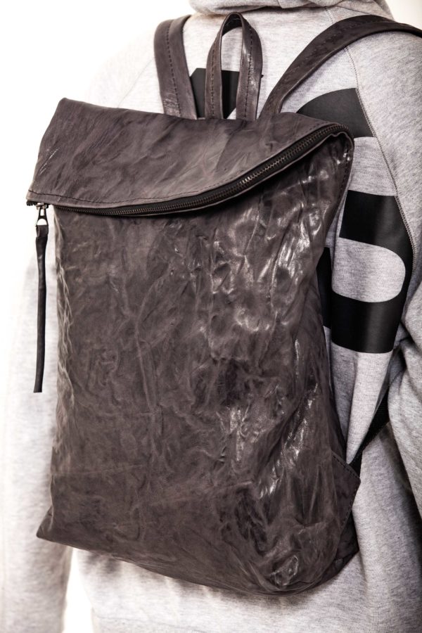 Anthracite Leather backpack - Cinzia Rossi