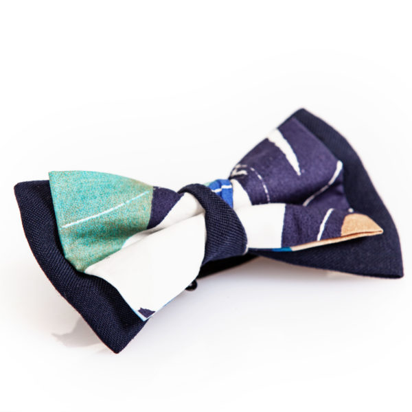 Cotton bow tie with abstract fantasy print - cinzia rossi