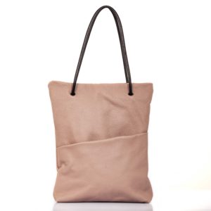 Sac cabas en cuir rose poudré - Cinzia Rossi