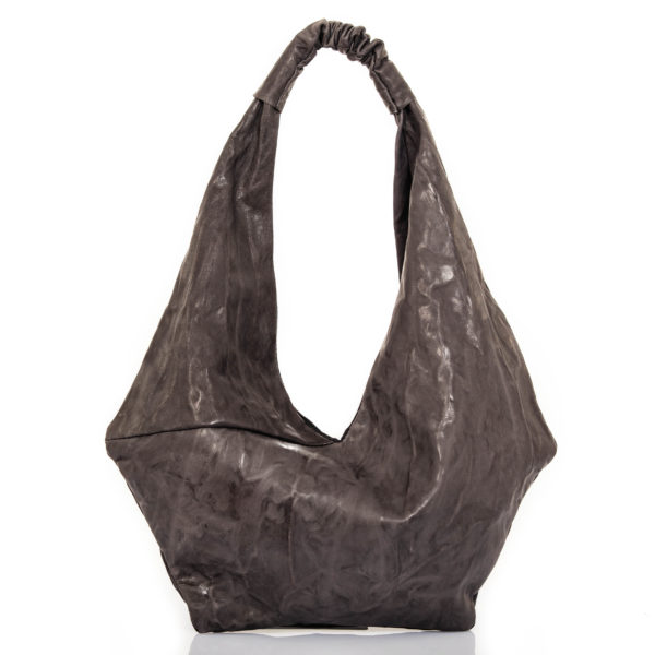 Anthracite leather shopping bag - Cinzia Rossi