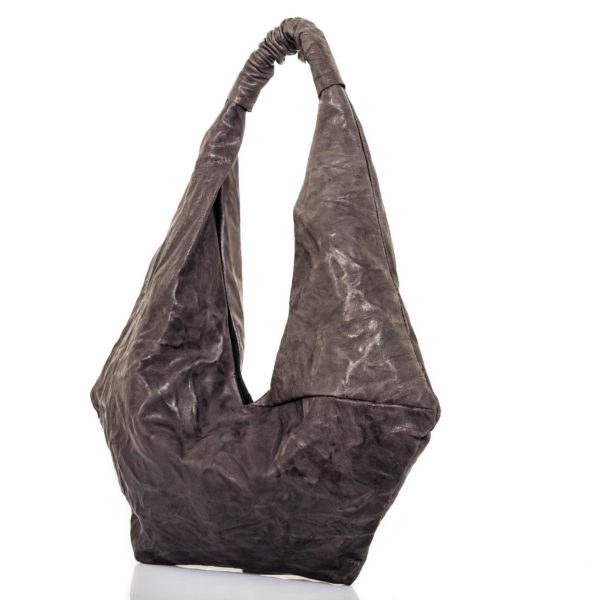 Shopping bag in pelle antracite - cinzia rossi