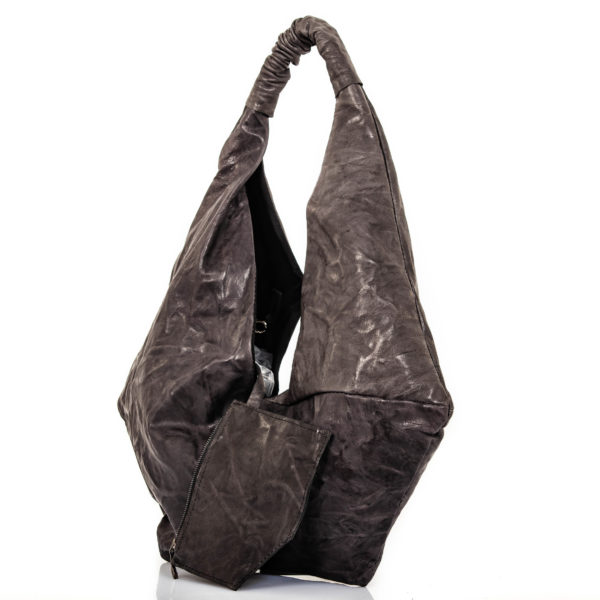 Anthracite leather shopping bag - Cinzia Rossi