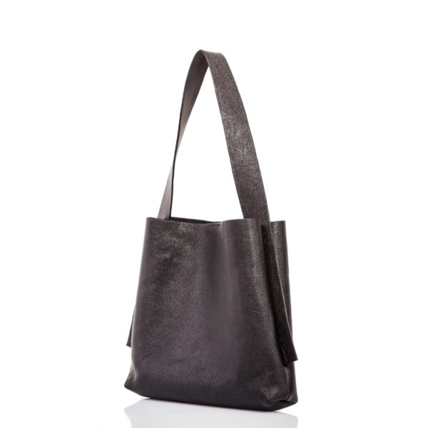 Sac cabas en cuir noir - Cinzia Rossi