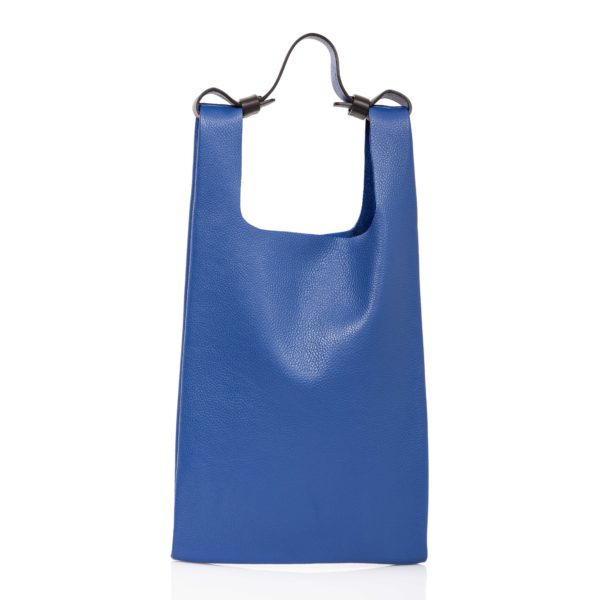 Cobalt blue leather tote bag - Cinzia Rossi