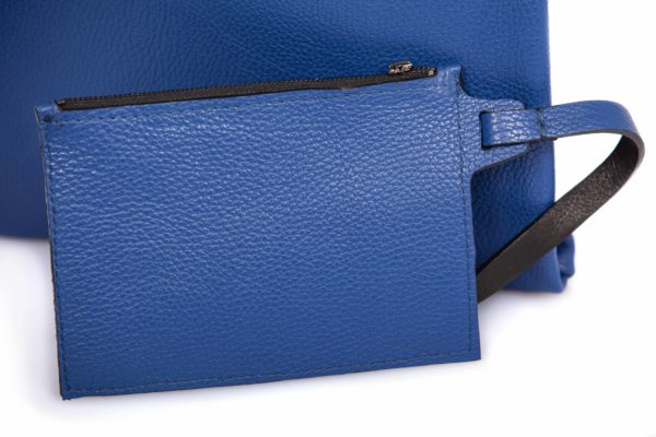 Cobalt blue leather tote bag - Cinzia Rossi