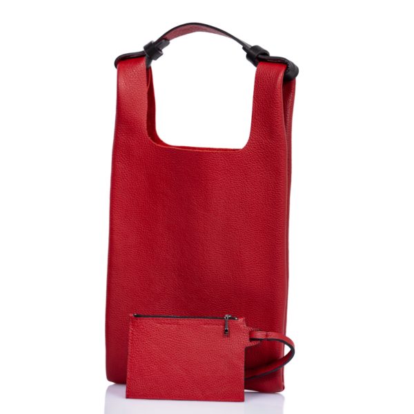 Bolso tote de piel rojo - Cinzia Rossi