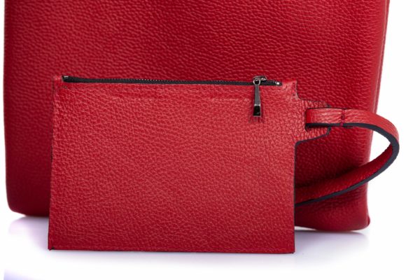 Bolso tote de piel rojo - Cinzia Rossi