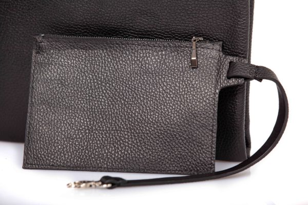 Bolso tote de cuero negro - Cinzia Rossi