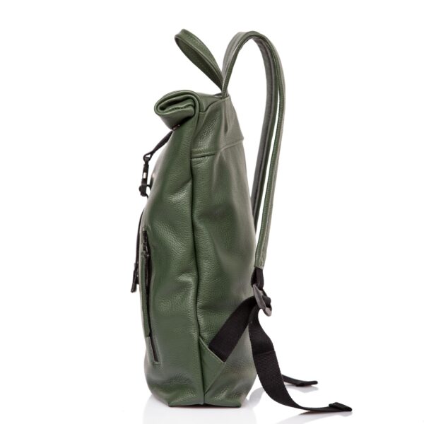 Green leather roll-top backpack  - Cinzia Rossi