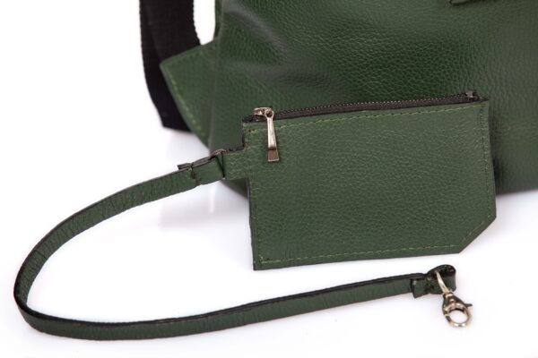 Green leather roll-top backpack  - Cinzia Rossi