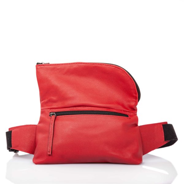 Sac ceinture en cuir rouge - Cinzia Rossi