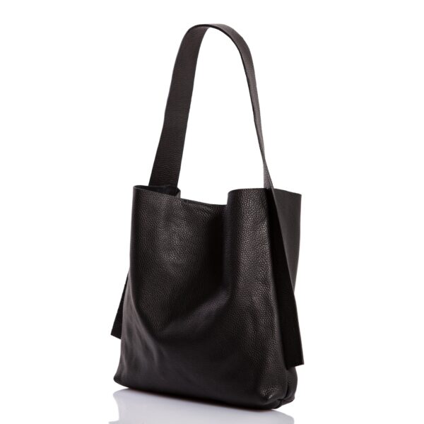 Tote-bag in pelle nera - Cinzia Rossi