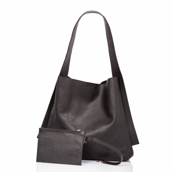 Bolso tote de piel negro - Cinzia Rossi