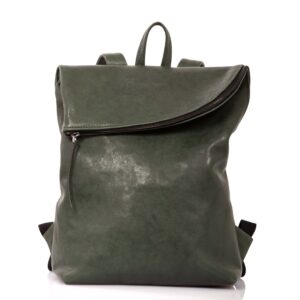 Flaschengrüner Lederrucksack - Cinzia Rossi