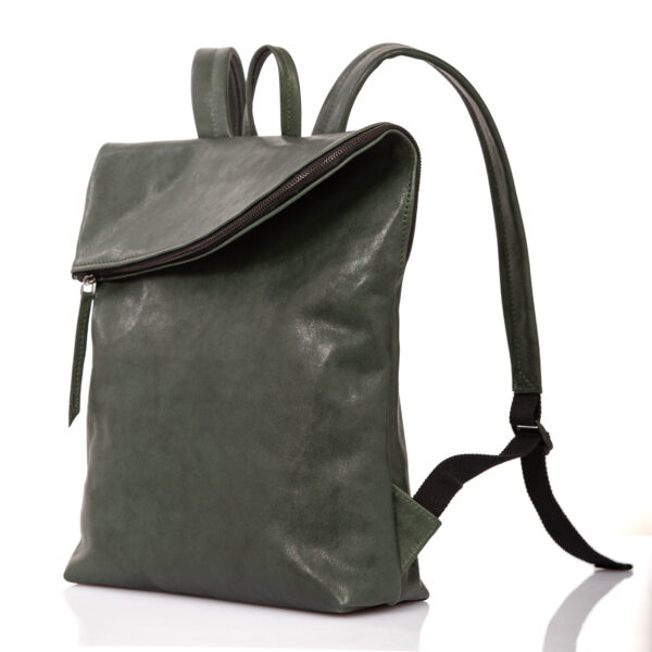 Bottle green leather backpack - Cinzia Rossi