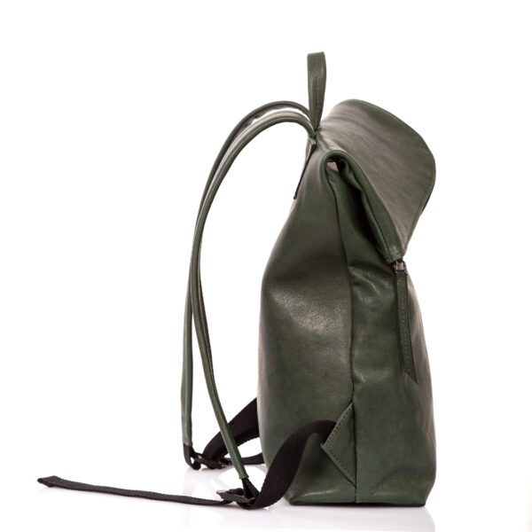 Bottle green leather backpack - Cinzia Rossi