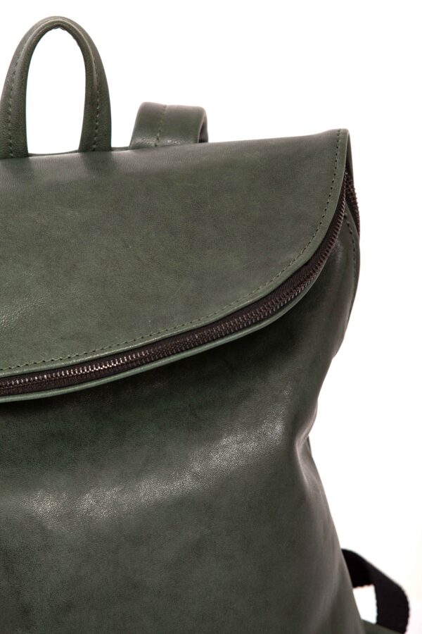 Bottle green leather backpack - Cinzia Rossi