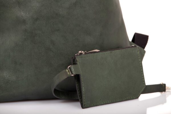 Bottle green leather backpack - Cinzia Rossi