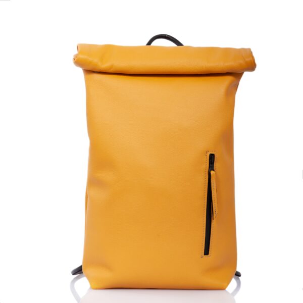 Yellow leather roll-top backpack - Cinzia Rossi