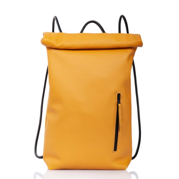 Yellow leather roll-top backpack - Cinzia Rossi