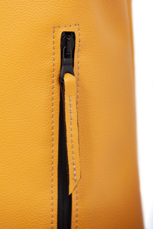 Yellow leather roll-top backpack - Cinzia Rossi