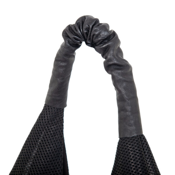 Shopping bag in tessuto tecnico traforato nero - Cinzia Rossi