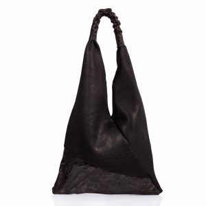 Shopping bag in pelle e tessuto - Cinzia Rossi