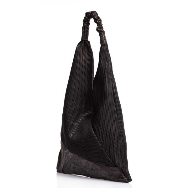 Leather and fabric sShopping bag - Cinzia Rossi