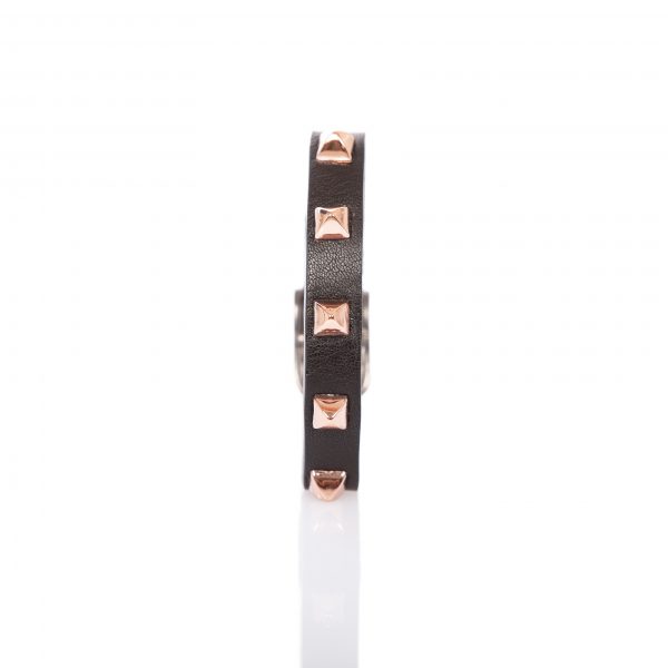 Leather bracelet with gold-colored studs - PARTY/MONSTR