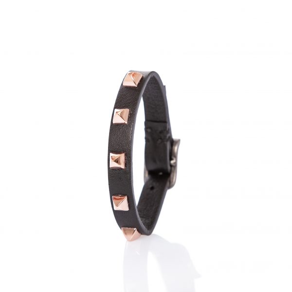 Leather bracelet with gold-colored studs - PARTY/MONSTR