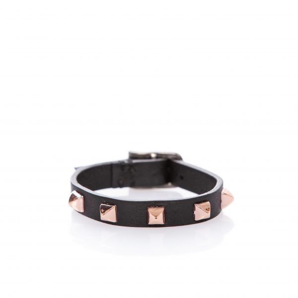 Leren armband met goudkleurige studs - PARTY/MONSTR