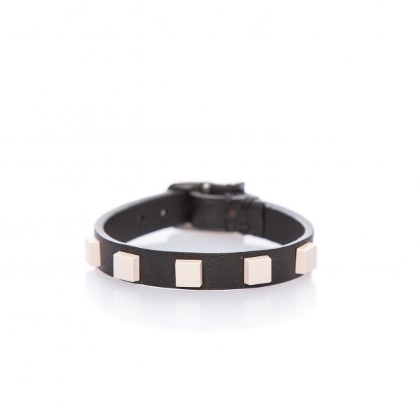 Leather bracelet with pink studs - PARTY / MONSTR